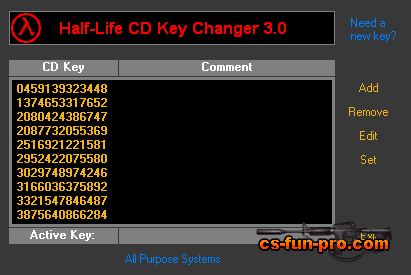 Half-Life CD Key Changer 3.0